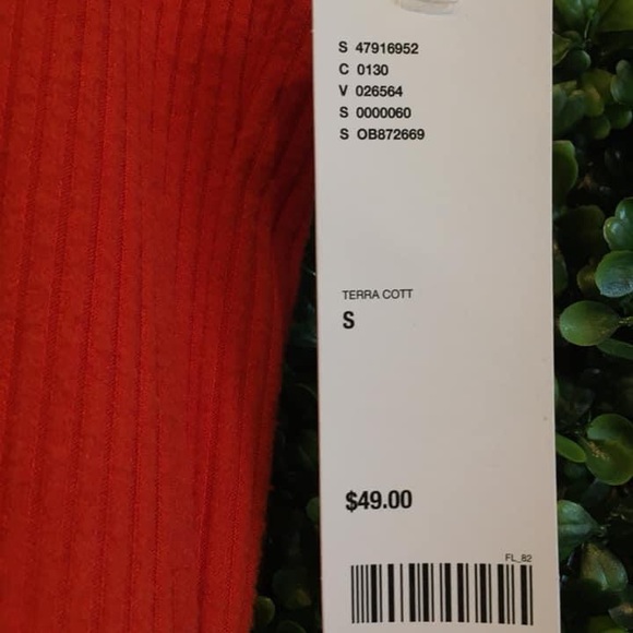 NWT UO ribbed orange ruffle dress - Picture 2 of 8